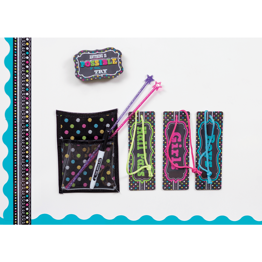 Chalkboard Brights Magnetic Hall Pass-Hall Passes-Tools 4 Teaching-Classroom Decor and More