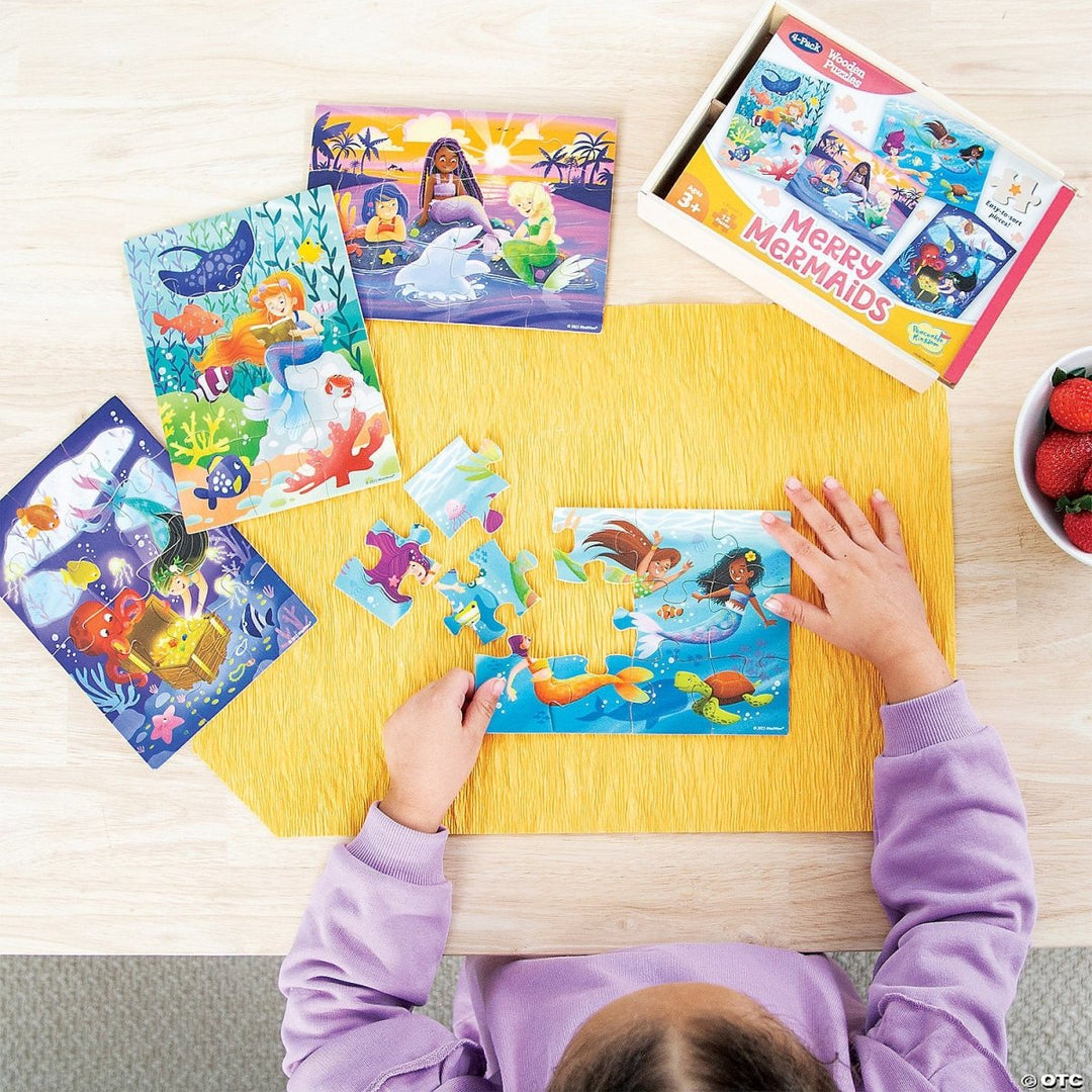 Merry Mermaids 4-Pack Wooden Puzzles-Puzzles-Tools 4 Teaching-Classroom Decor and More