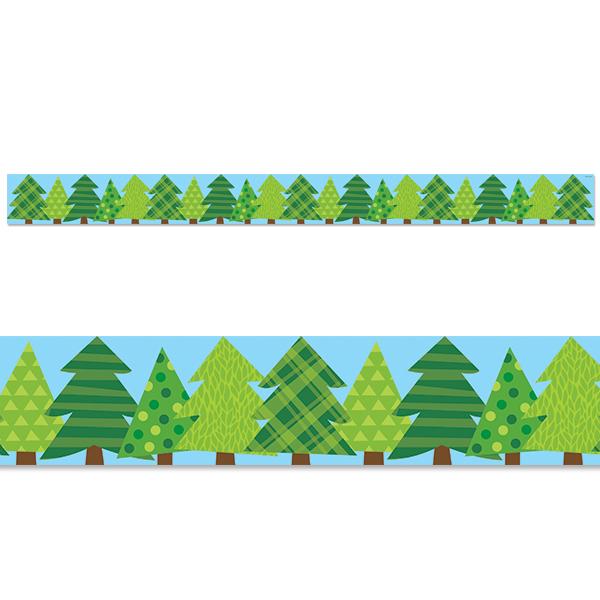 Patterned Pine Tree Border-Tools 4 Teaching-Classroom Decor and More