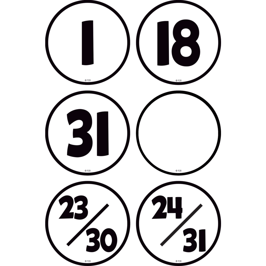 Black & White Calendar Days-Calendars-Tools 4 Teaching-Classroom Decor and More