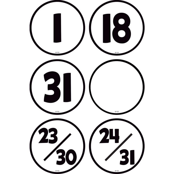 Black & White Calendar Days-Calendars-Tools 4 Teaching-Classroom Decor and More