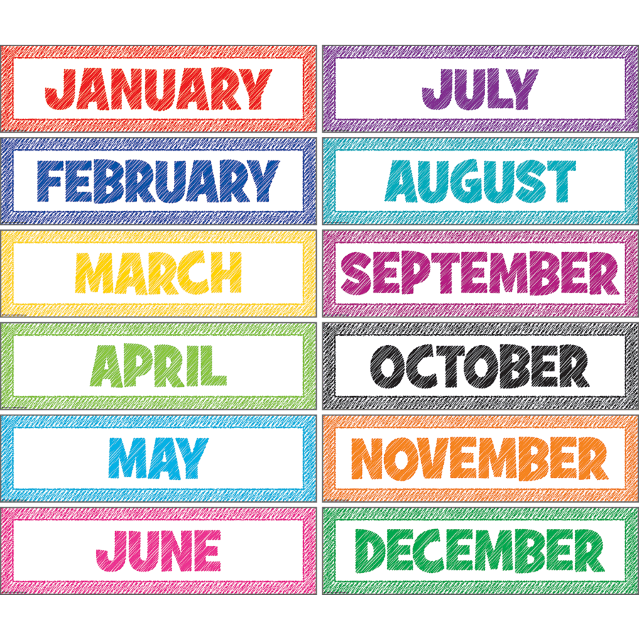 Scribble Monthly Headliners-Calendars-Tools 4 Teaching-Classroom Decor and More