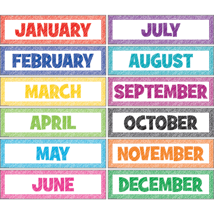 Scribble Monthly Headliners-Calendars-Tools 4 Teaching-Classroom Decor and More