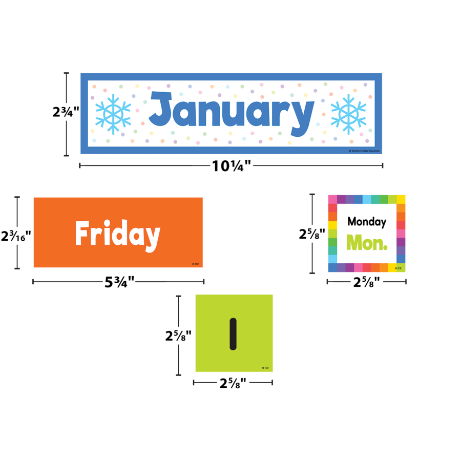 Colorful Calendar Pocket Chart Cards-Mini Bulletin Boards-Tools 4 Teaching-Classroom Decor and More