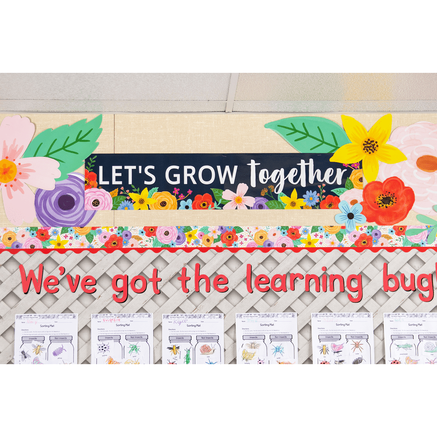 Wildflowers Let's Grow Together Banner-Banner-Tools 4 Teaching-Classroom Decor and More
