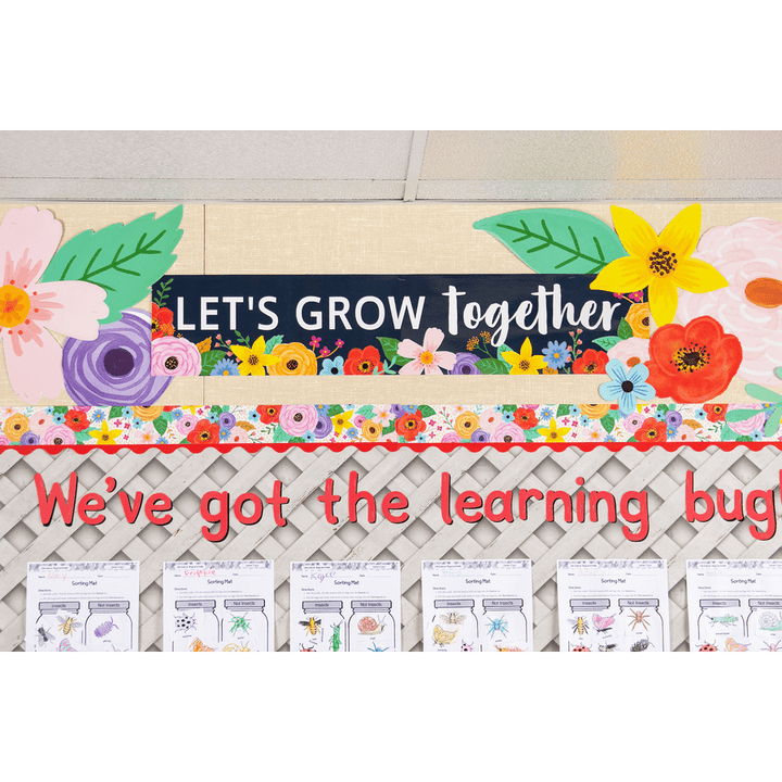 Wildflowers Let's Grow Together Banner-Banner-Tools 4 Teaching-Classroom Decor and More