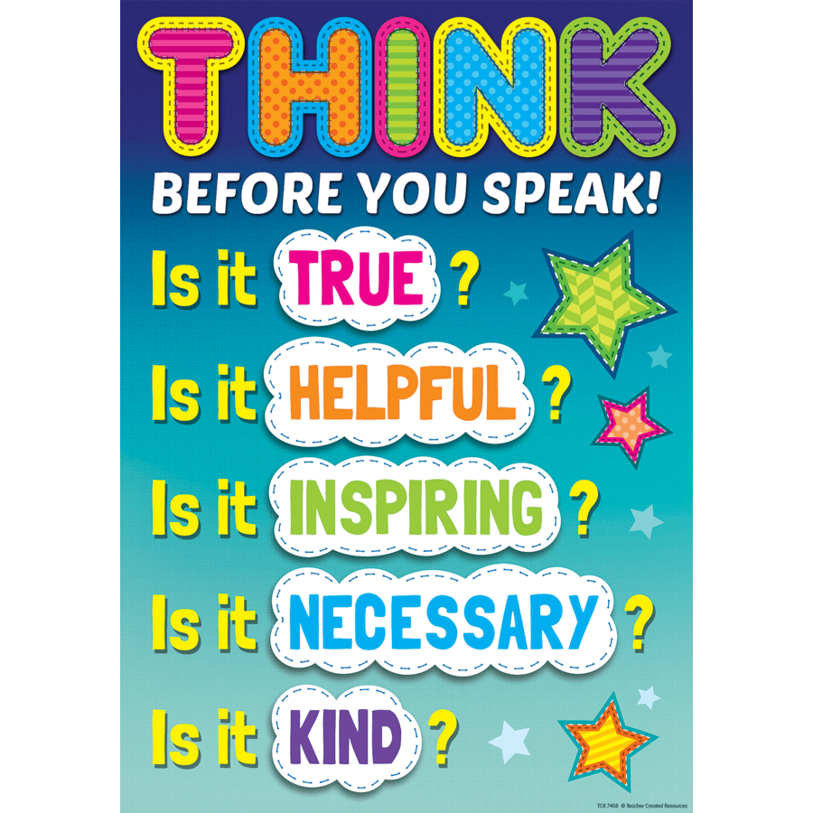 Think Before You Speak Positive Poster-Posters-Tools 4 Teaching-Classroom Decor and More