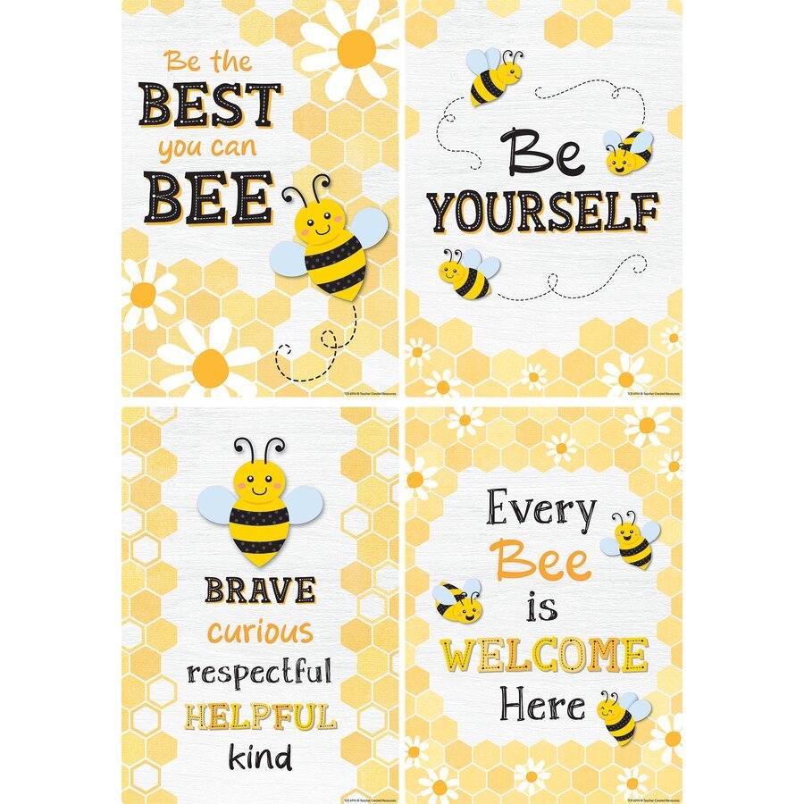 Buzzing Bees Positive Sayings Small Poster Pack-Posters-Tools 4 Teaching-Classroom Decor and More