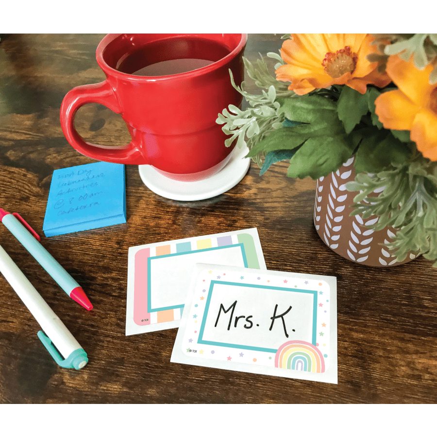 Pastel Pop Name Tags/Labels - Multi-Pack-Nameplates &amp; Name Tags-Tools 4 Teaching-Classroom Decor and More