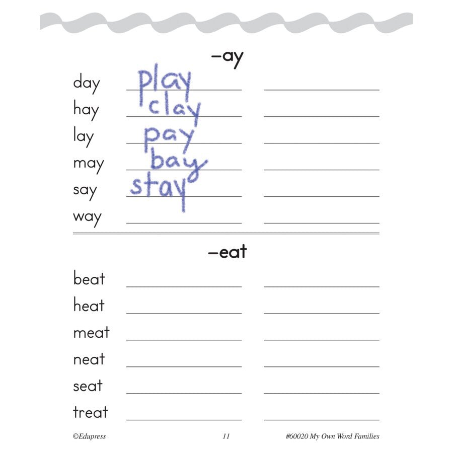 My Own Books: My Word Families Book-Subjects - Reading - Reading Books-Tools 4 Teaching-Classroom Decor and More