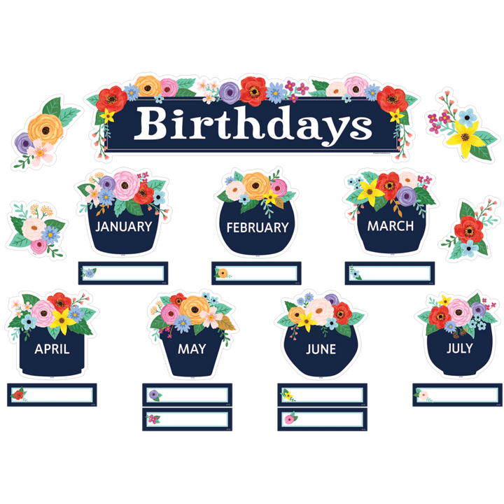 Wildflowers Birthdays Mini Bulletin Board-Birthday-Tools 4 Teaching-Classroom Decor and More