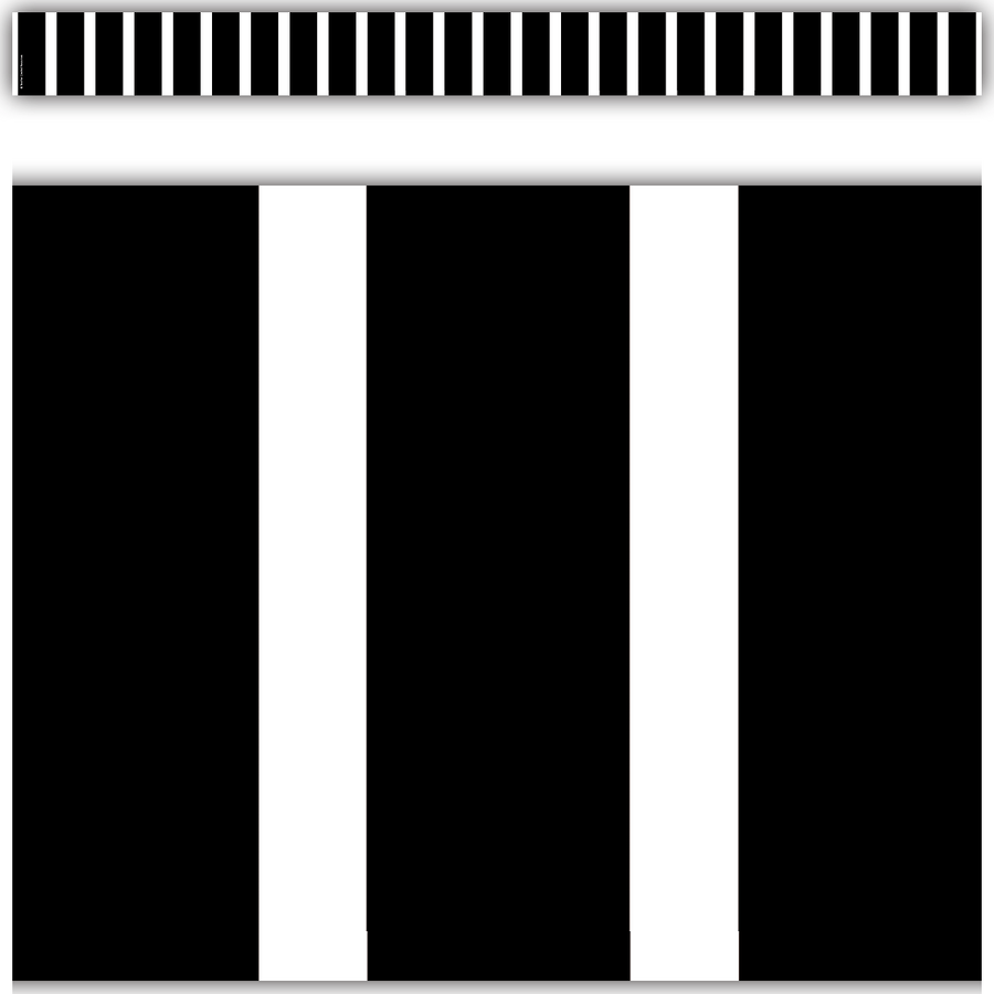 *Black and White Vertical Stripes Straight Border Trim-Borders-Tools 4 Teaching-Classroom Decor and More