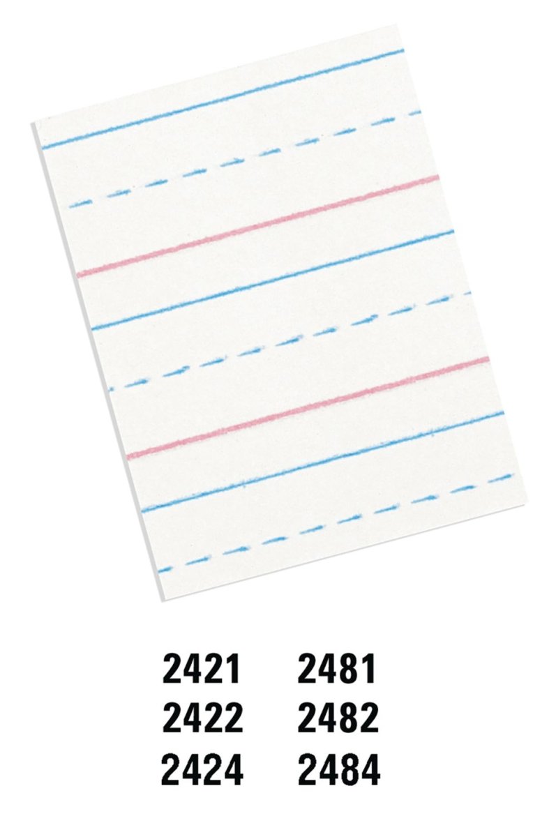 Pacon® Multi-Program Handwriting Tablet 8" X 10-1/2", Ruled Short D'nealian Grades 2&3 / Zaner-Bloser Grade 2 40 Sheets-Story Paper-Tools 4 Teaching-Classroom Decor and More