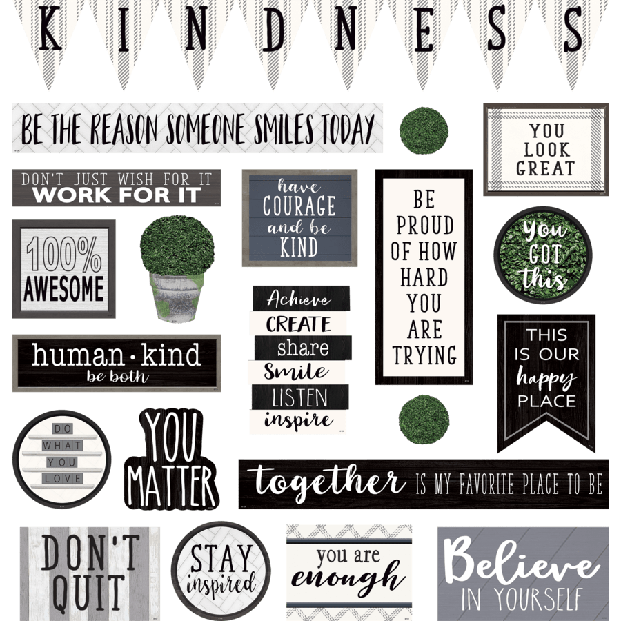 Modern Farmhouse Mini Bulletin Board-Mini Bulletin Boards-Tools 4 Teaching-Classroom Decor and More