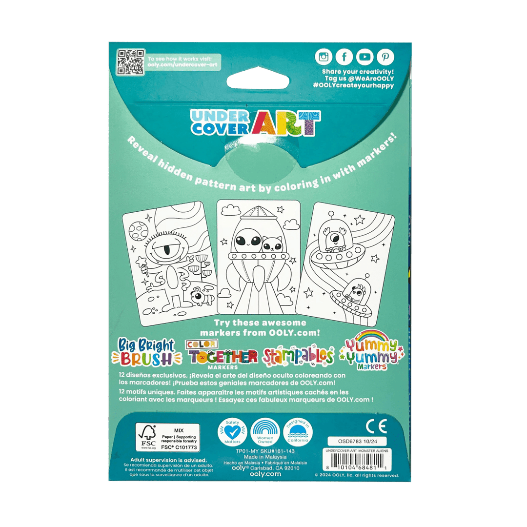 Undercover Art Hidden Pattern Coloring Activity Art Cards - Monster Aliens-Activity Pads-Tools 4 Teaching-Classroom Decor and More