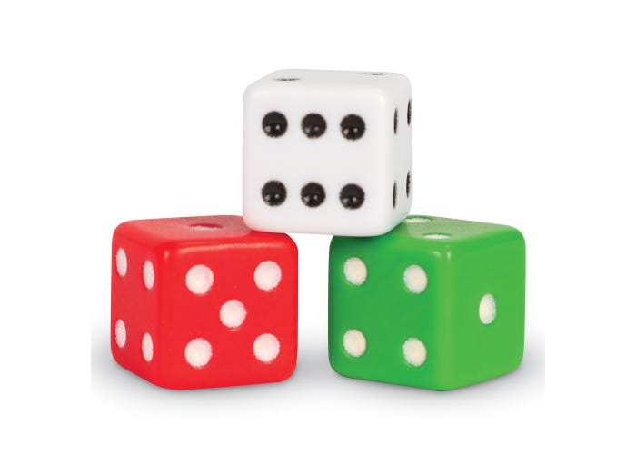 Dot Dice, Set of 36-Numbers, Counting & Sorting-Tools 4 Teaching-Classroom Decor and More