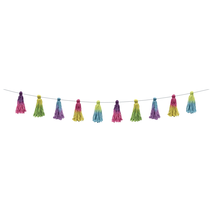 *Tie Dye Tassels Garland-Decor-Tools 4 Teaching-Classroom Decor and More