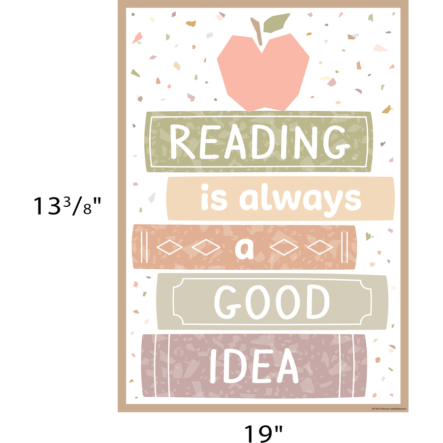 Terrazzo Tones Reading Is Always a Good Idea Positive Poster-Posters-Tools 4 Teaching-Classroom Decor and More