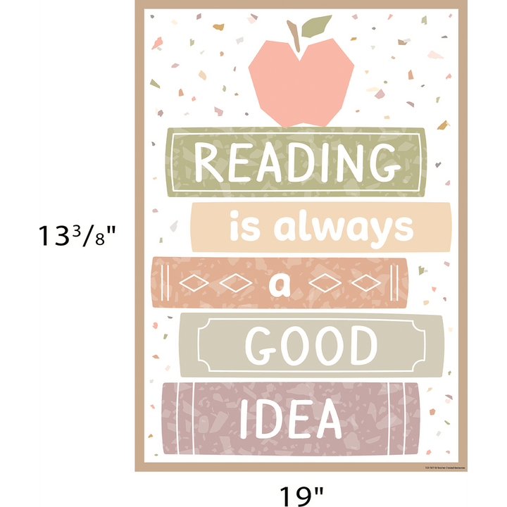 Terrazzo Tones Reading Is Always a Good Idea Positive Poster-Posters-Tools 4 Teaching-Classroom Decor and More