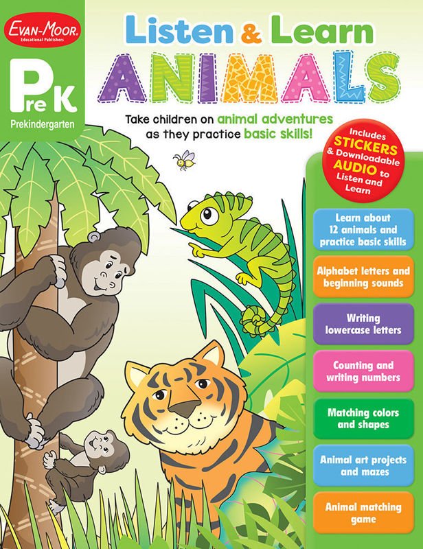 Listen and Learn: Animals, Grade PreK-Subjects - Reading - Reading Books-Tools 4 Teaching-Classroom Decor and More