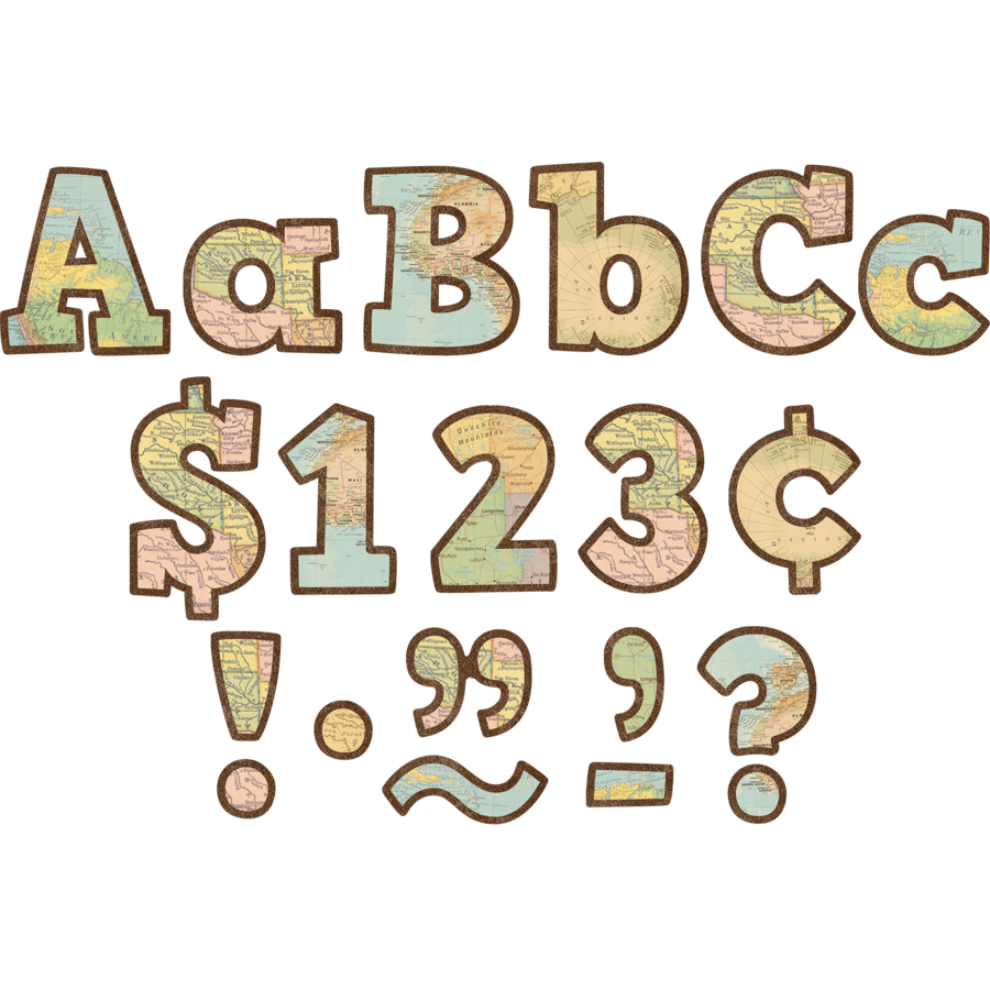 Travel the Map Bold Block 4" Letters Combo Pack-Letters-Tools 4 Teaching-Classroom Decor and More