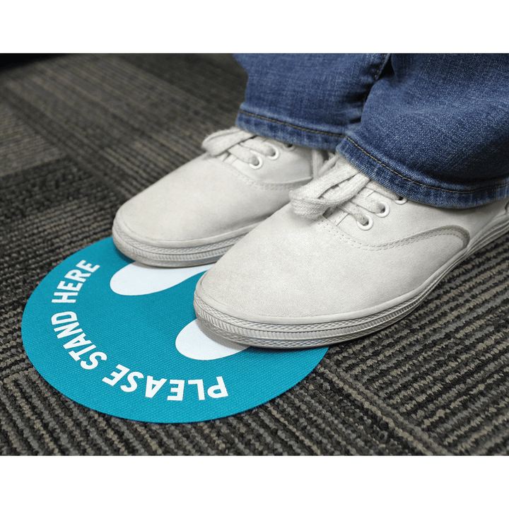 Spot On Carpet Markers Please Stand Here - 7"-Classroom Essentials-Tools 4 Teaching-Classroom Decor and More