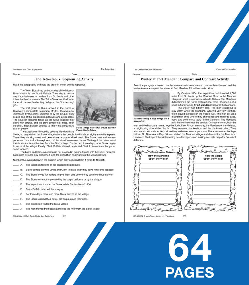 The Lewis and Clark Expedition Workbook Grade 5-12 Paperback-Social Studies Books-Tools 4 Teaching-Classroom Decor and More