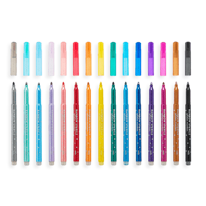 Rainbow Sparkle Glitter Markers - Set of 15-Art Supplies-Tools 4 Teaching-Classroom Decor and More