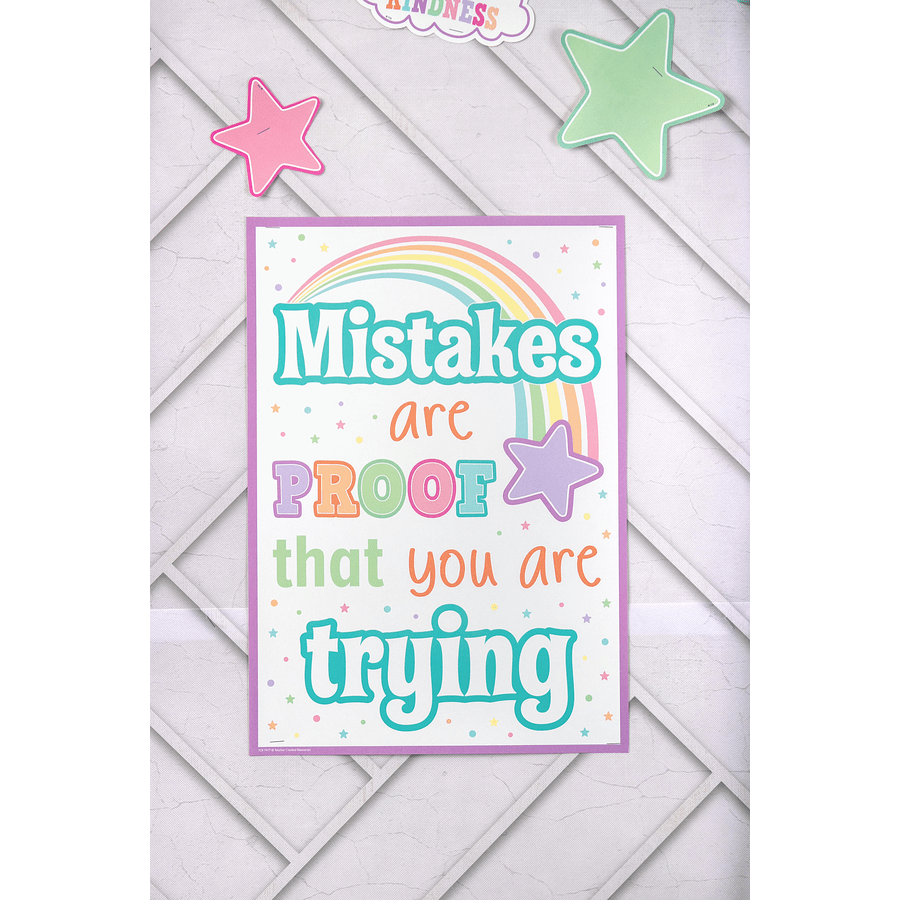 Pastel Pop Mistakes Are Proof That You Are Trying Positive Poster-Posters-Tools 4 Teaching-Classroom Decor and More