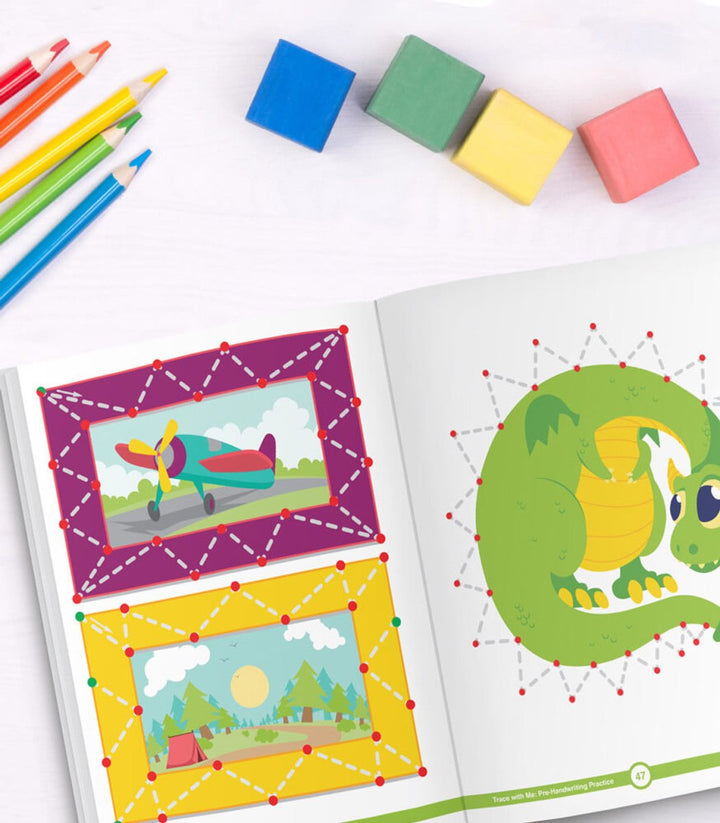 Trace with Me: Pre-Handwriting Practice Activity Book Grade PK-2 Paperback-Handwriting Books-Tools 4 Teaching-Classroom Decor and More