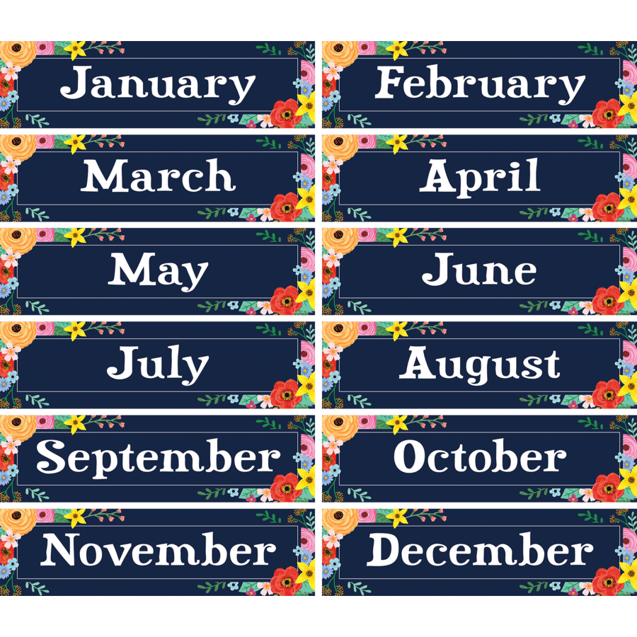 Wildflowers Monthly Headliners-Calendars-Tools 4 Teaching-Classroom Decor and More