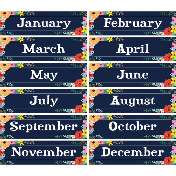 Wildflowers Monthly Headliners-Calendars-Tools 4 Teaching-Classroom Decor and More