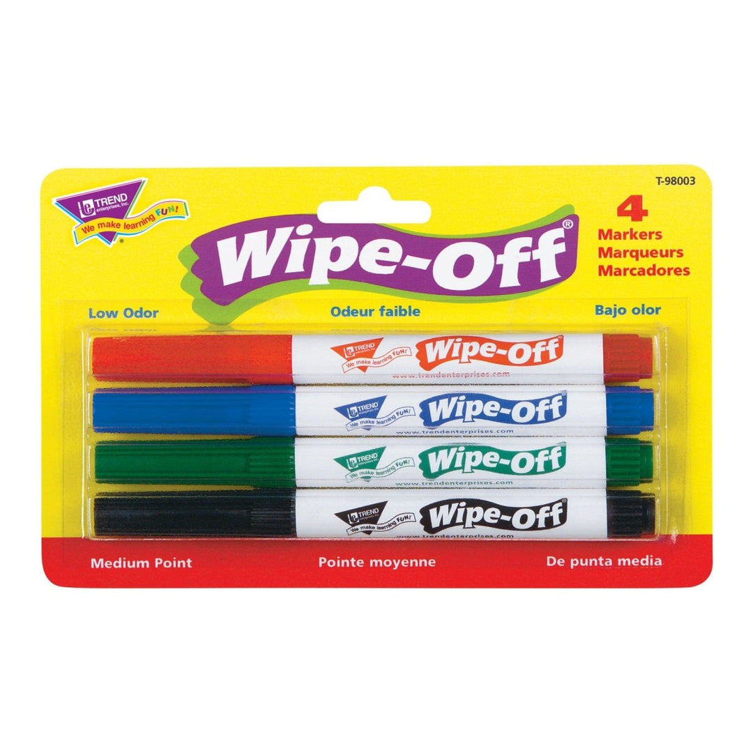 4-Pack Standard Colors wipe off markers-Art Supplies-Tools 4 Teaching-Classroom Decor and More