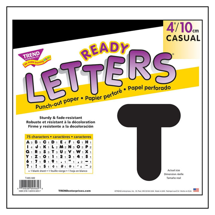 *Black 4-Inch Casual Uppercase Ready Letters®-Letters-Tools 4 Teaching-Classroom Decor and More