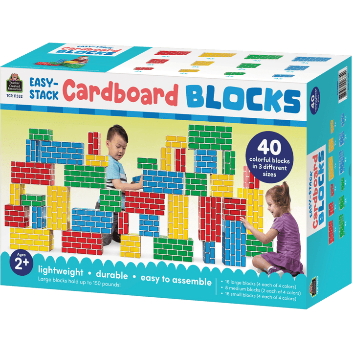 Easy-Stack Cardboard Blocks (40-Piece Set)-Building-Tools 4 Teaching-Classroom Decor and More