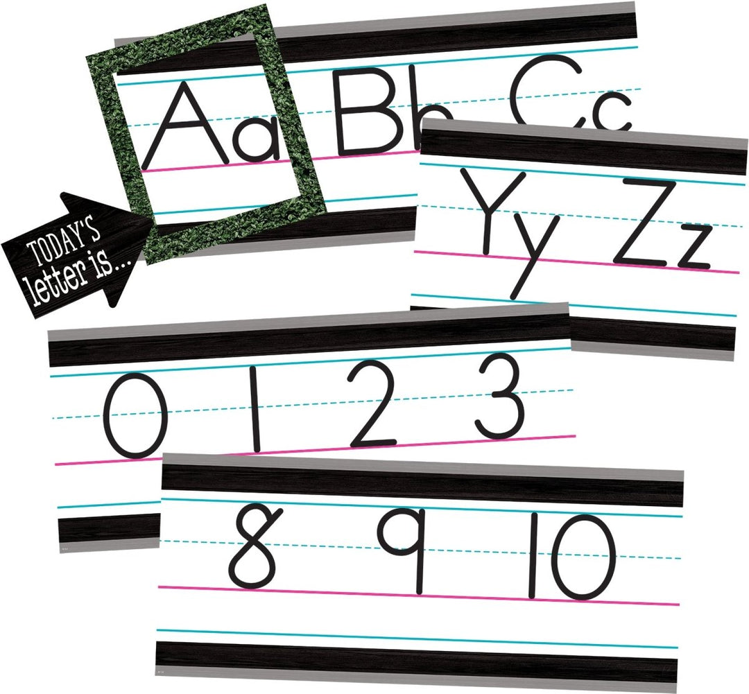 Modern Farmhouse Alphabet Line Bulletin Board-Bulletin Board Sets-Tools 4 Teaching-Classroom Decor and More