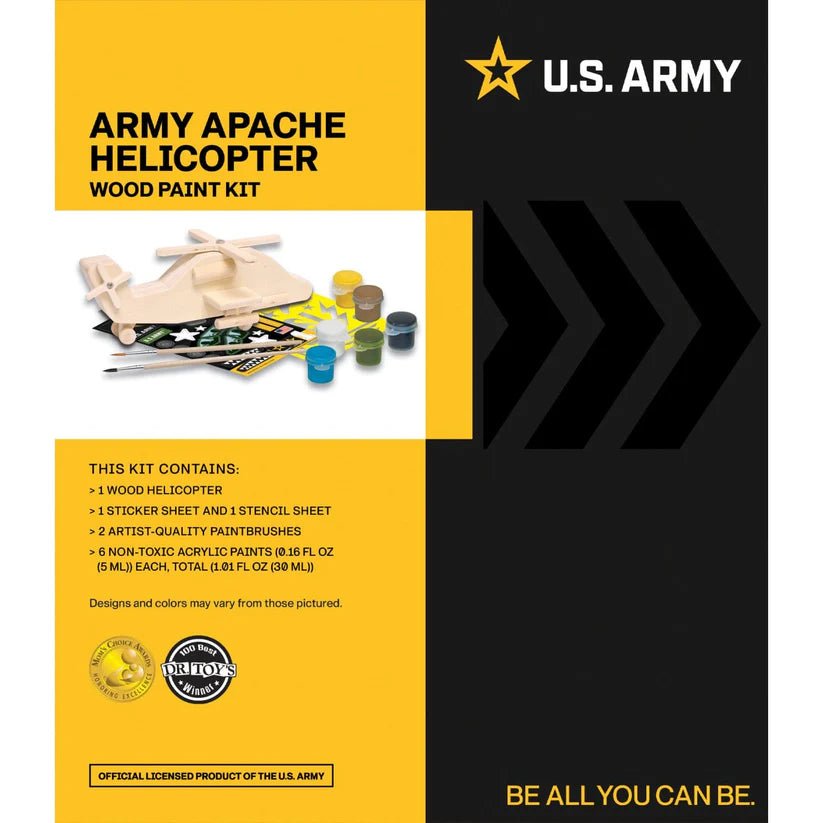 US Army Apache Helicopter Wood Paint Kit - Tools 4 Teaching