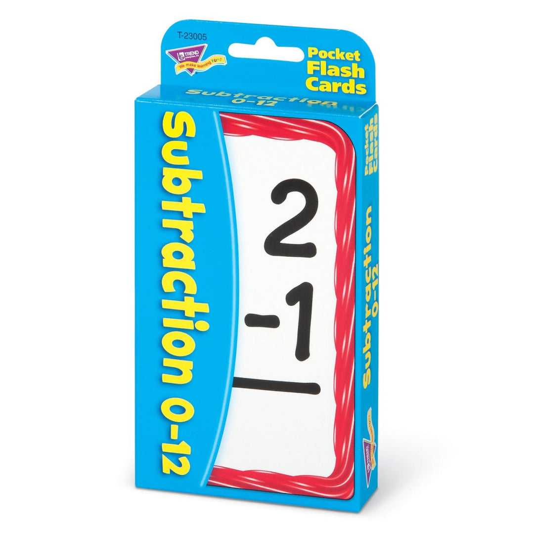 Subtraction 0-12 Pocket Flash Cards-Flashcards-Tools 4 Teaching-Classroom Decor and More