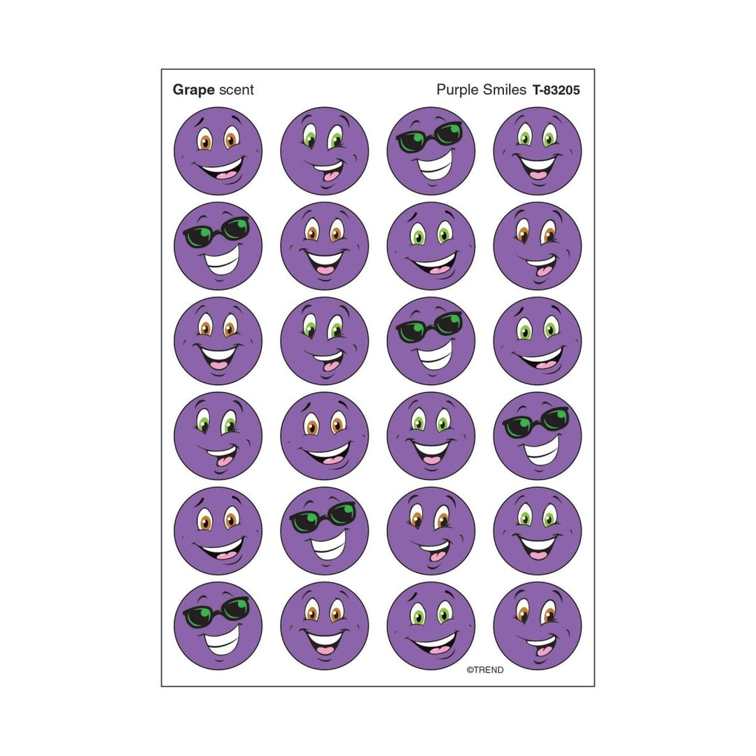 Purple Smiles, Grape scent Scratch 'n Sniff Stinky Stickers® – Small-Stickers-Tools 4 Teaching-Classroom Decor and More