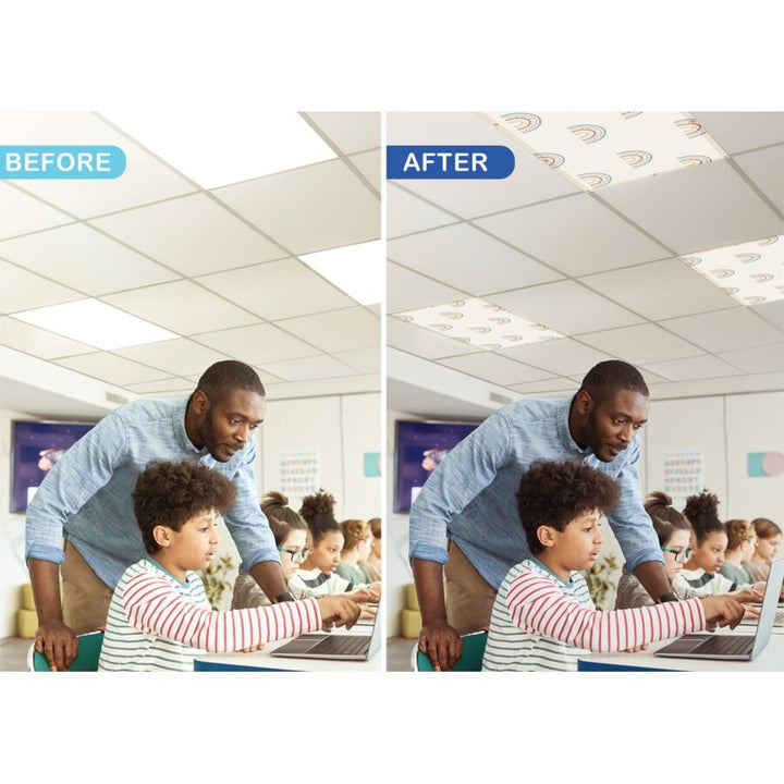 Modern Rainbow Calming Covers Ceiling Light Filters-Sensory-Tools 4 Teaching-Classroom Decor and More