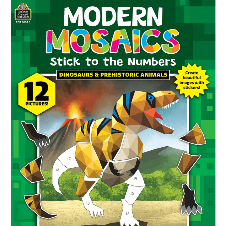 Dinosaurs and Prehistoric Animals Modern Mosaics Stick to the Numbers-Activity Pads-Tools 4 Teaching-Classroom Decor and More
