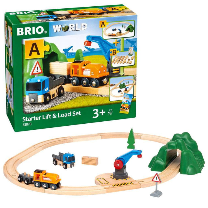 BRIO World Starter Lift & Load Train Set A for Kids age 3 years and up. Compatible with all BRIO train sets-Vehicles & Construction-Tools 4 Teaching-Classroom Decor and More