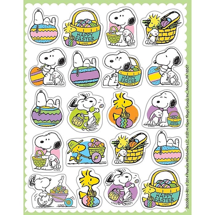 Peanuts Easter Stickers-Tools 4 Teaching-Classroom Decor and More