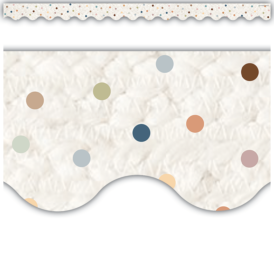 Everyone is Welcome Dots Scalloped Border-Borders-Tools 4 Teaching-Classroom Decor and More