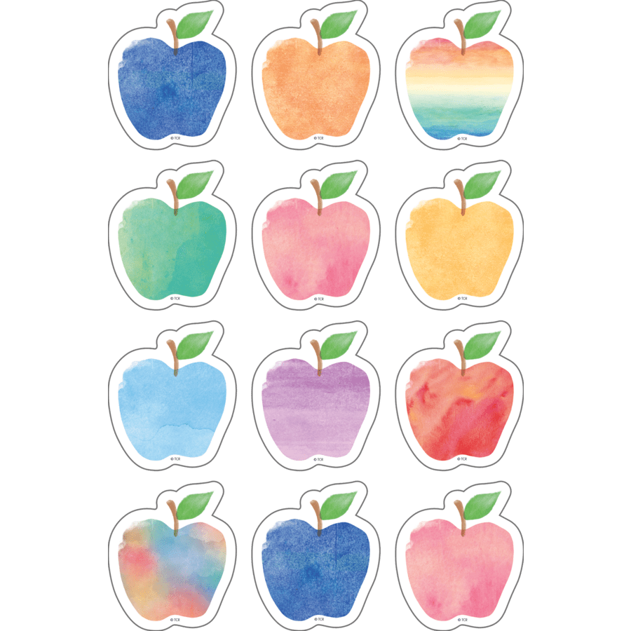 Watercolor Apples Mini Accents-Tools 4 Teaching-Classroom Decor and More