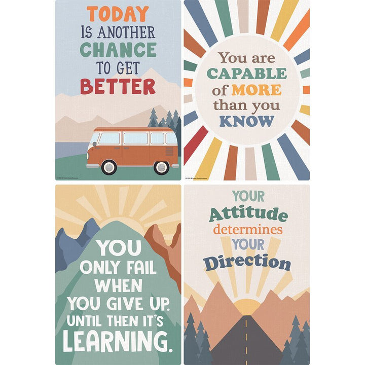 Moving Mountains Road Trip Positive Sayings Small Poster Pack-Bulletin Board Sets-Tools 4 Teaching-Classroom Decor and More