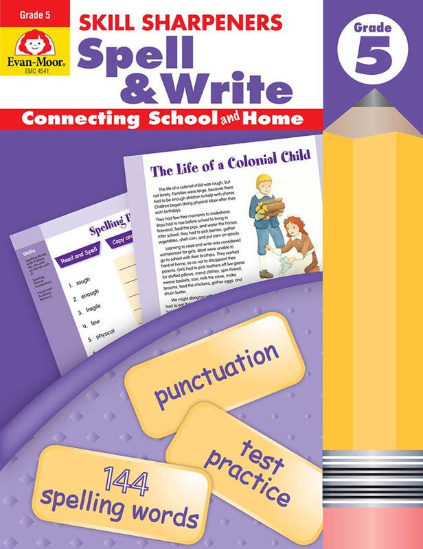 Skill Sharpeners: Spell & Write, Grade 5-Vocabulary Books-Tools 4 Teaching-Classroom Decor and More