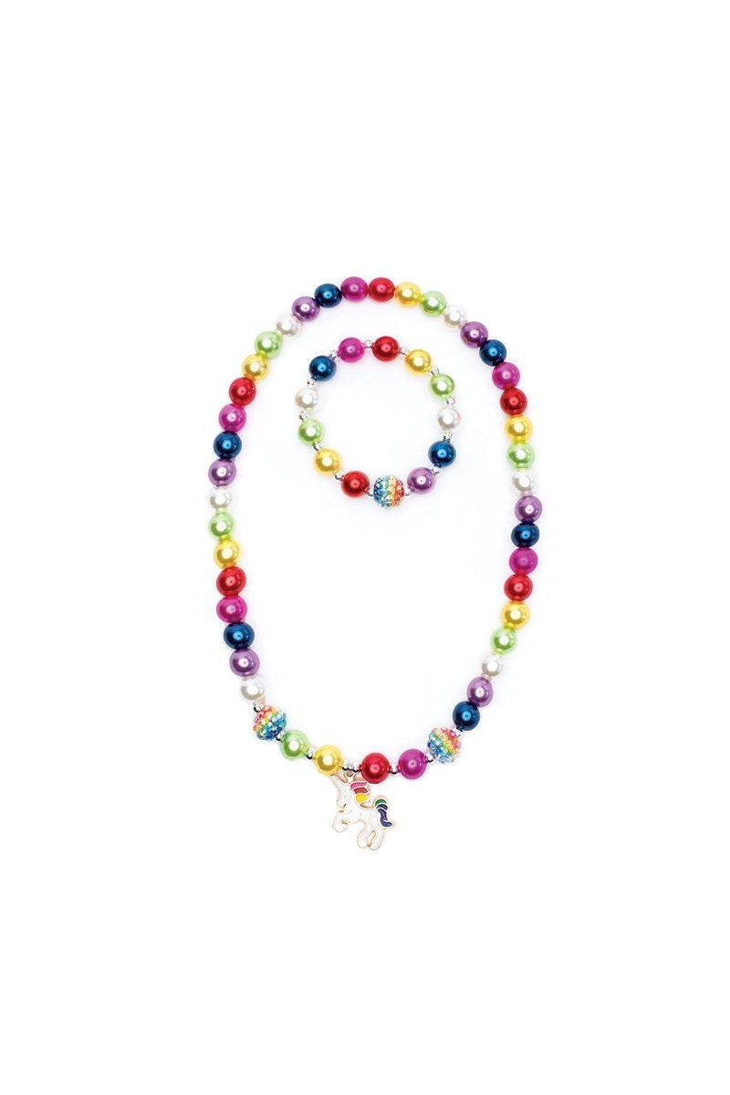 Gumball Rainbow Necklace Bracelet Set, 2 pc-Dress Up & Jewelry-Tools 4 Teaching-Classroom Decor and More