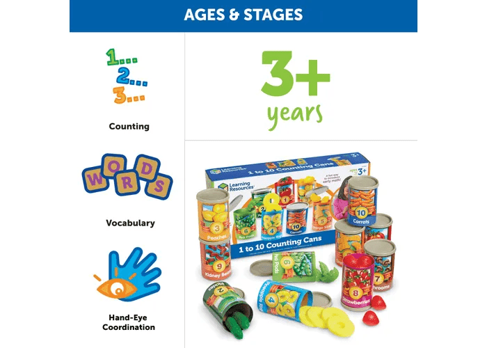 1 to 10 Counting Cans-Numbers, Counting & Sorting-Tools 4 Teaching-Classroom Decor and More