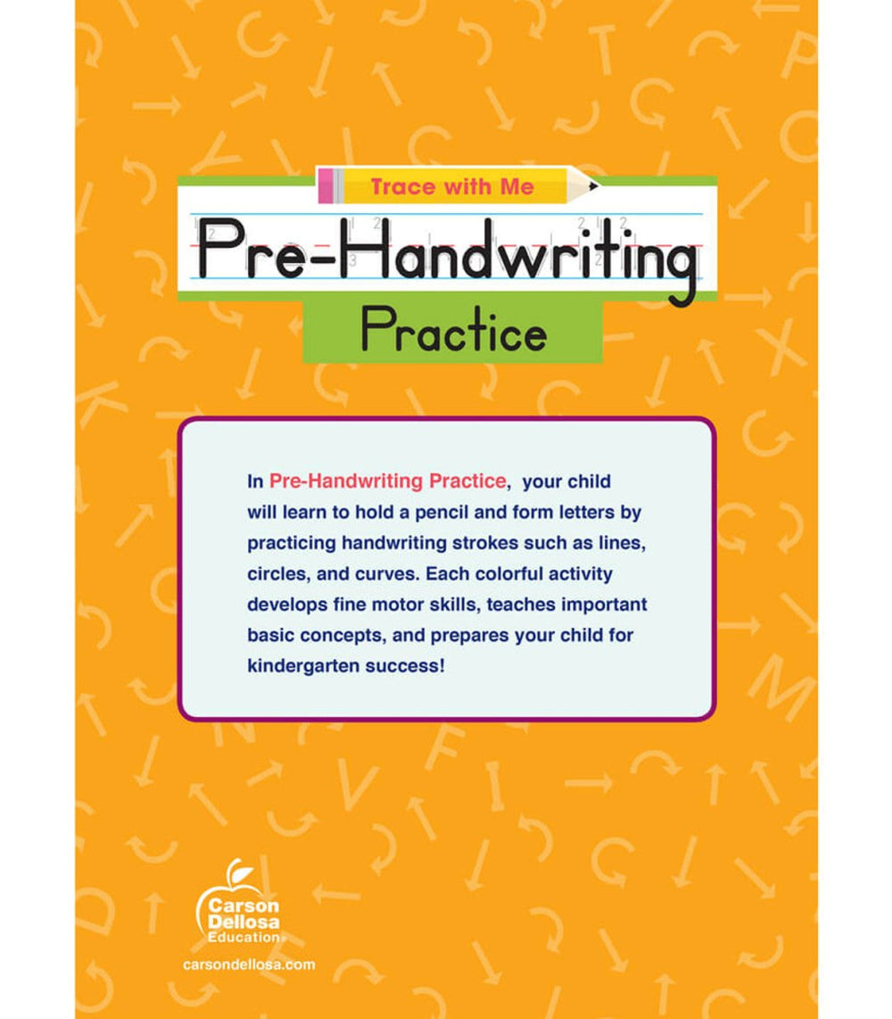 Trace with Me: Pre-Handwriting Practice Activity Book Grade PK-2 Paperback-Handwriting Books-Tools 4 Teaching-Classroom Decor and More